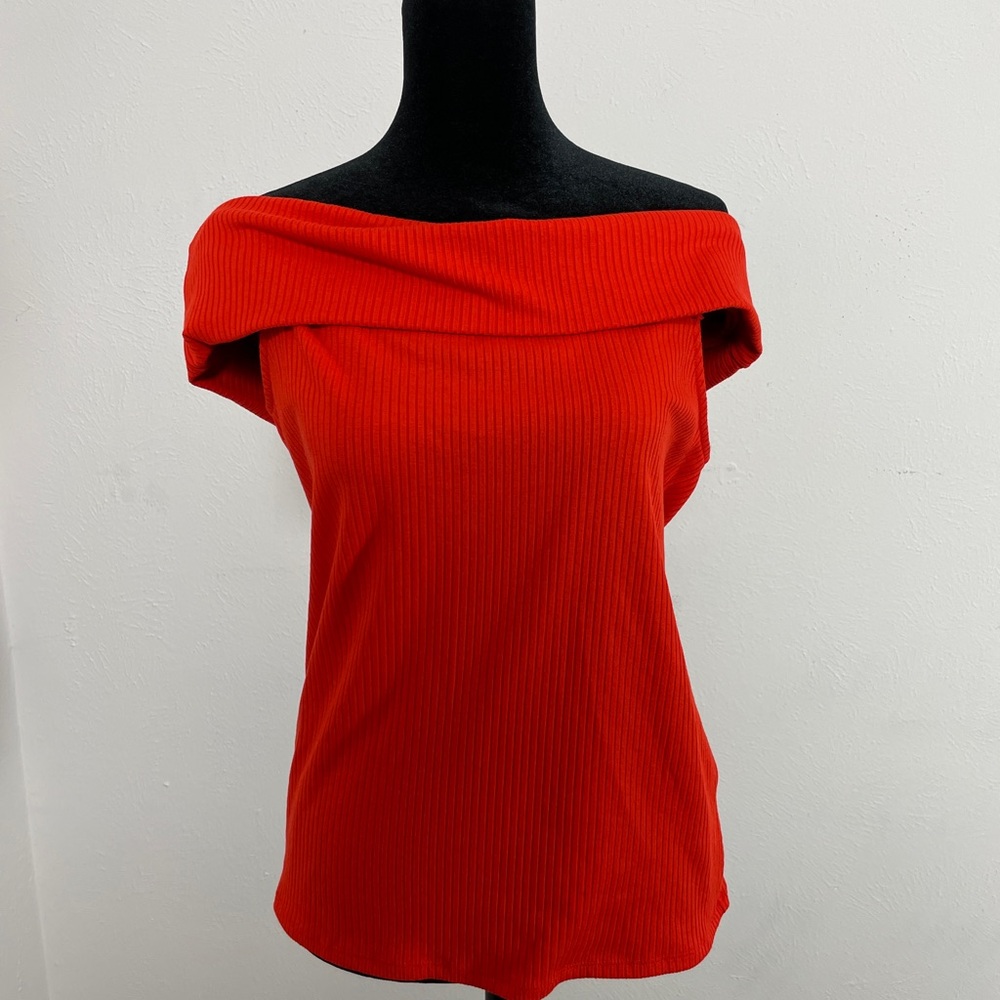 Orange off-the-shoulder ‘A New Day’ Top
